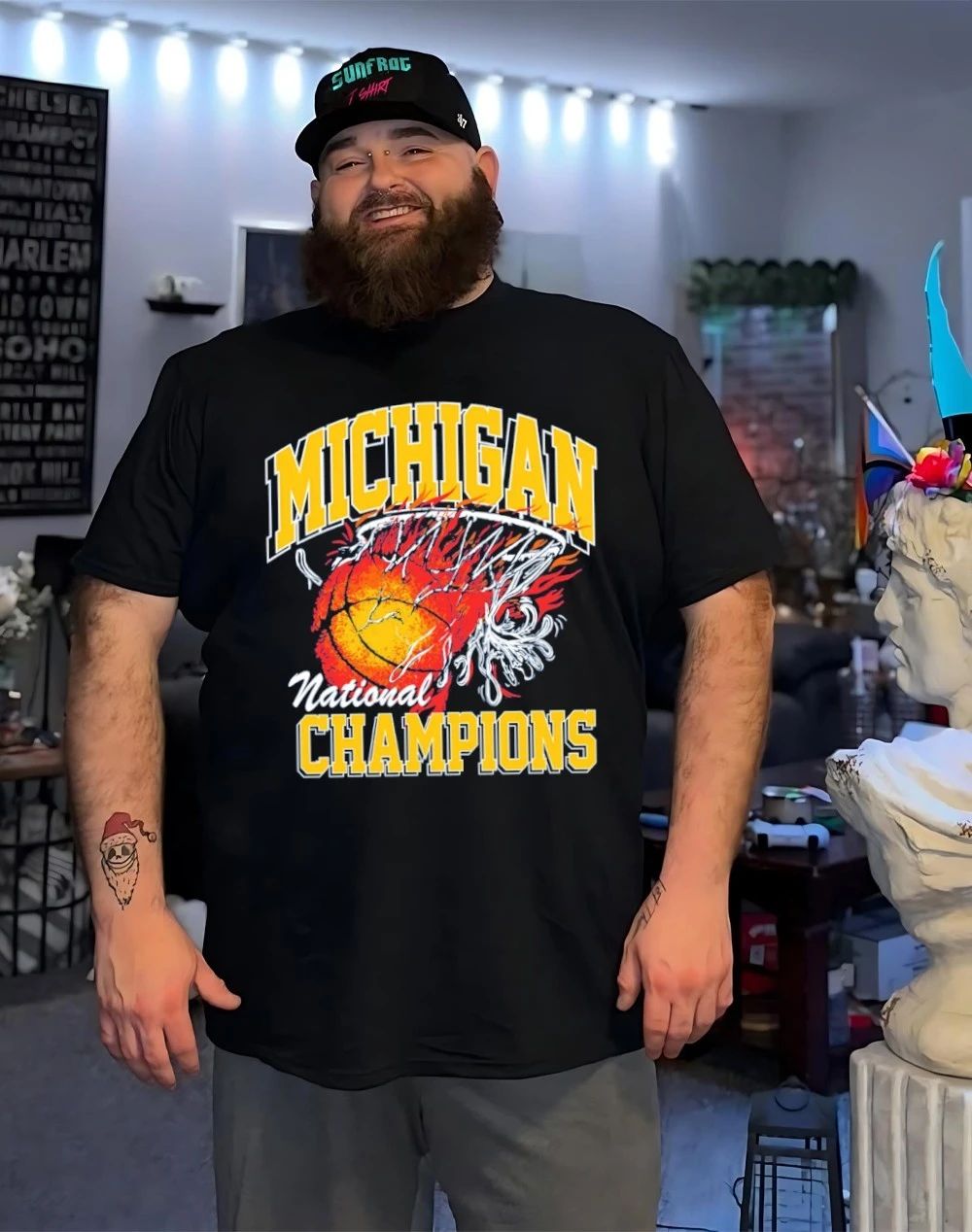 Michigan Wolverines Men’s Basketball 2026 NCAA National Champions Flame Fire shirt