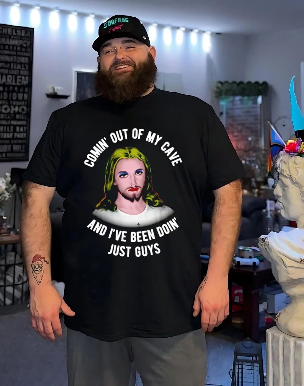 Jesus comin out of my cave and I’ve been doing just guys shirt