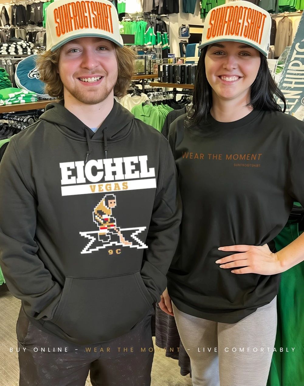 Vegas Golden Knights Jack Eichel retro game front and back shirt