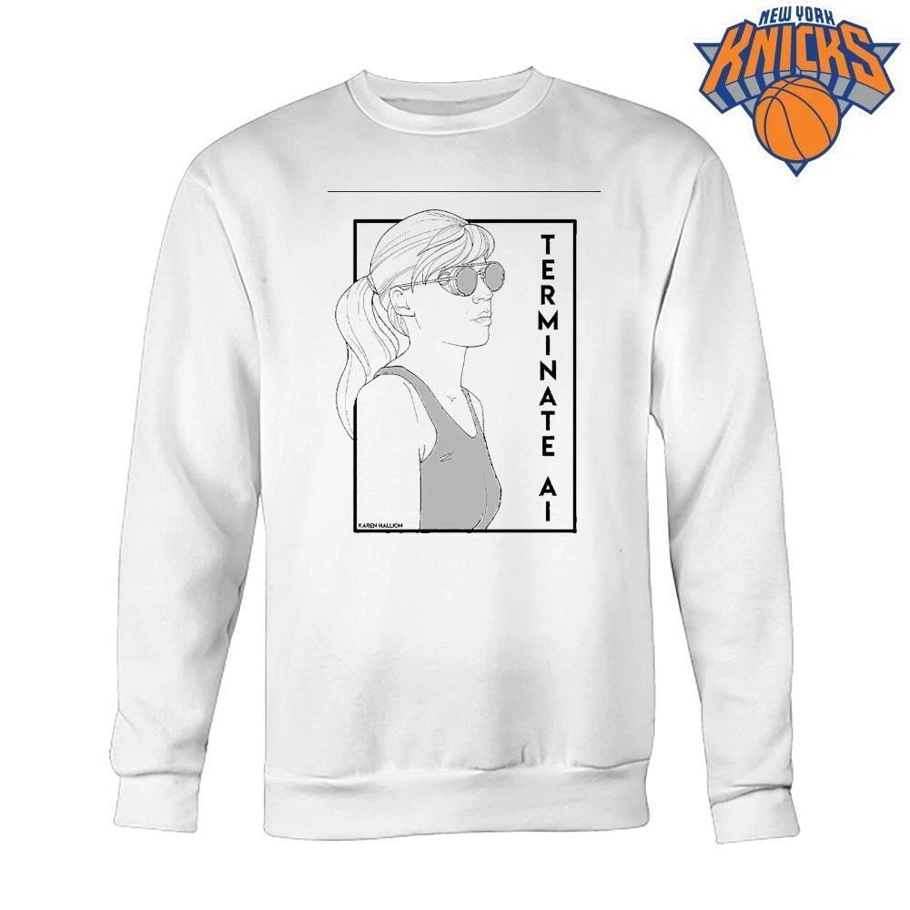 Terminate AI Sarah Connor Terminator Cyberpunk Goggles Line Art Shirt