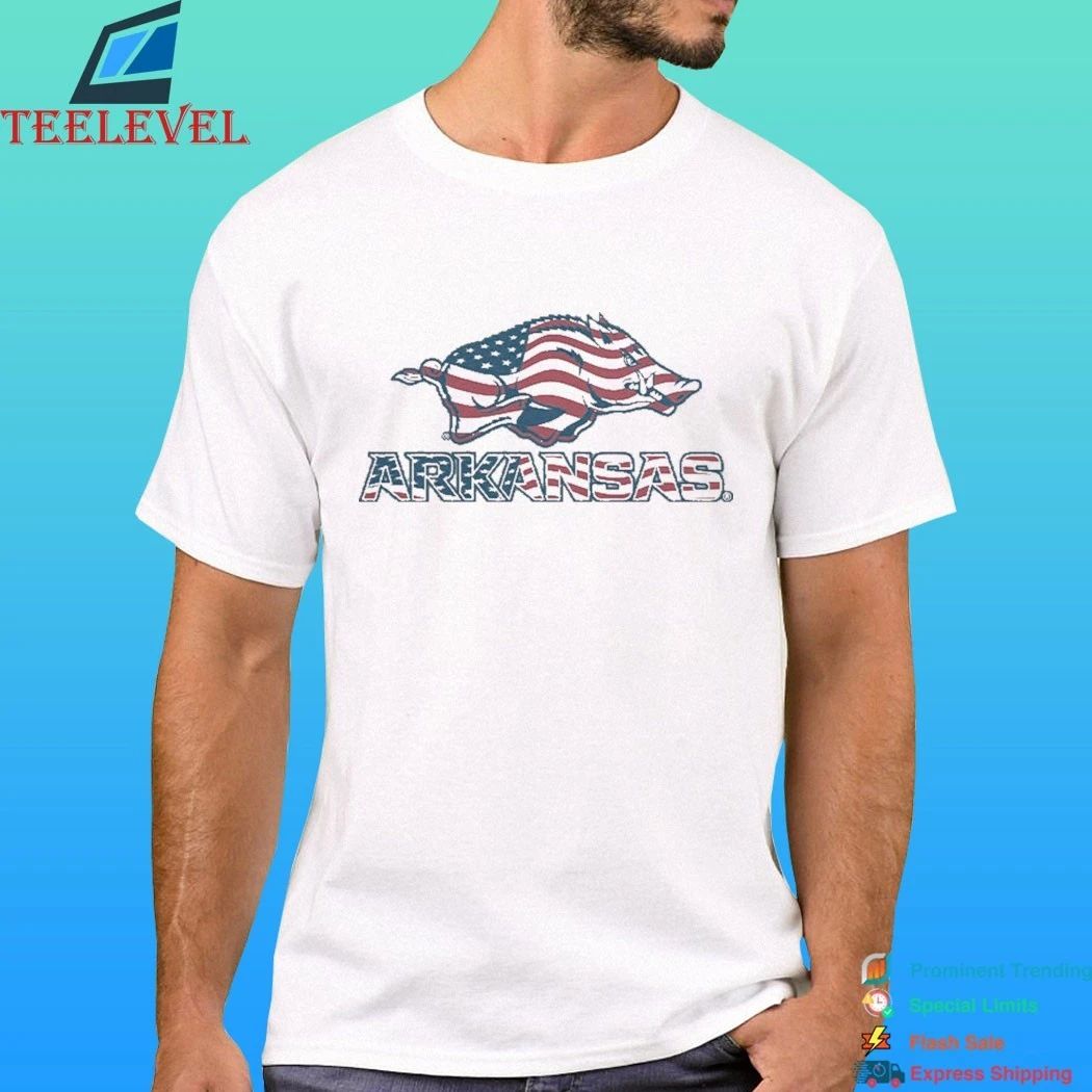 Arkansas Razorbacks Patriotic Marks Logo Stack Shirt