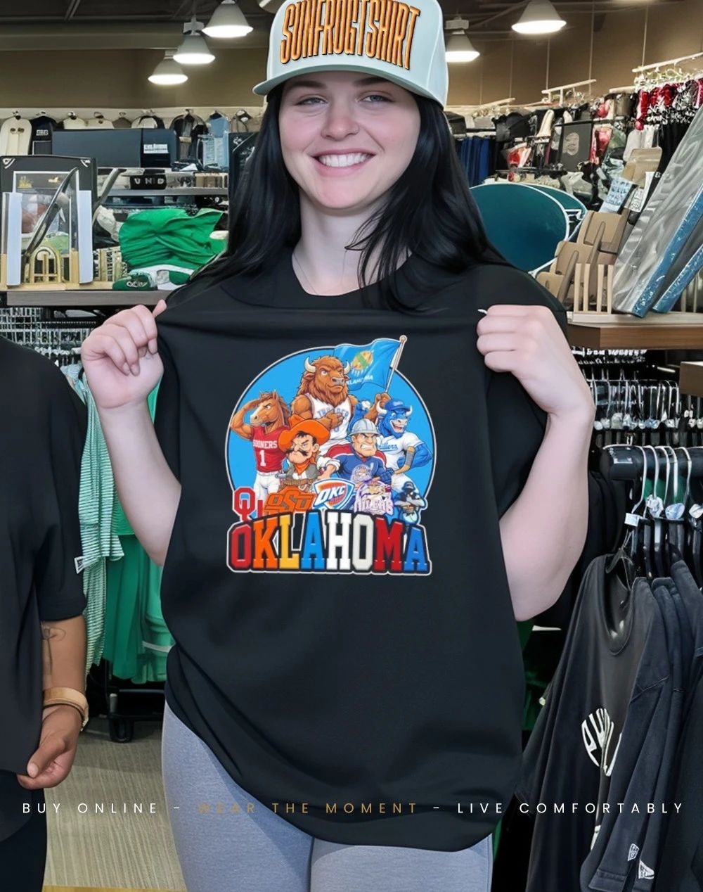 Oklahoma sports mascot squad flag shirt