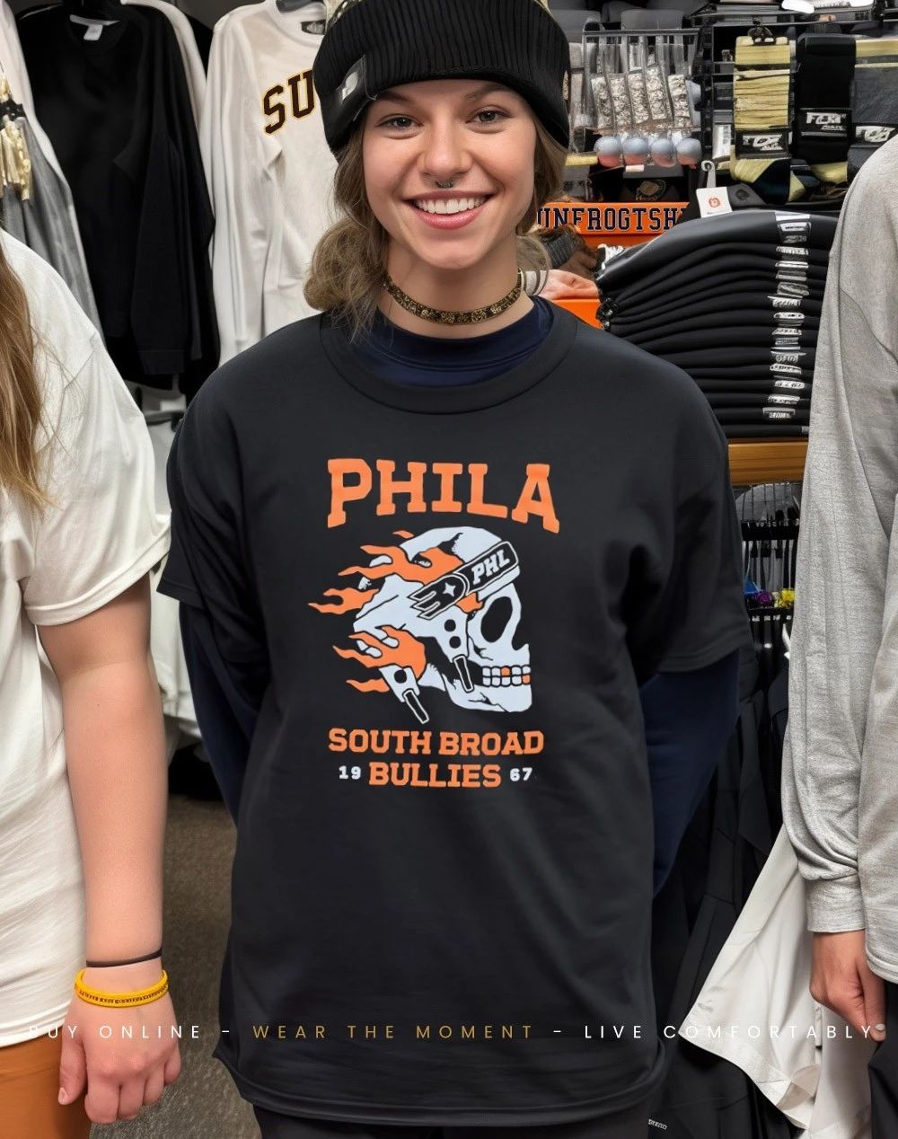 Philadelphia South Broad Bullies 1967 skull shirt