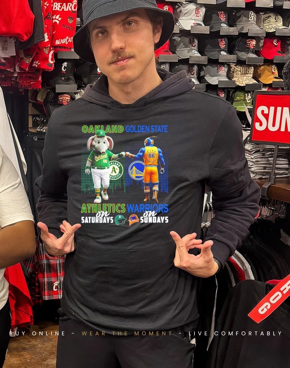 Athletics on saturdays vs Golden State Warriors on sundays city skyline shirt