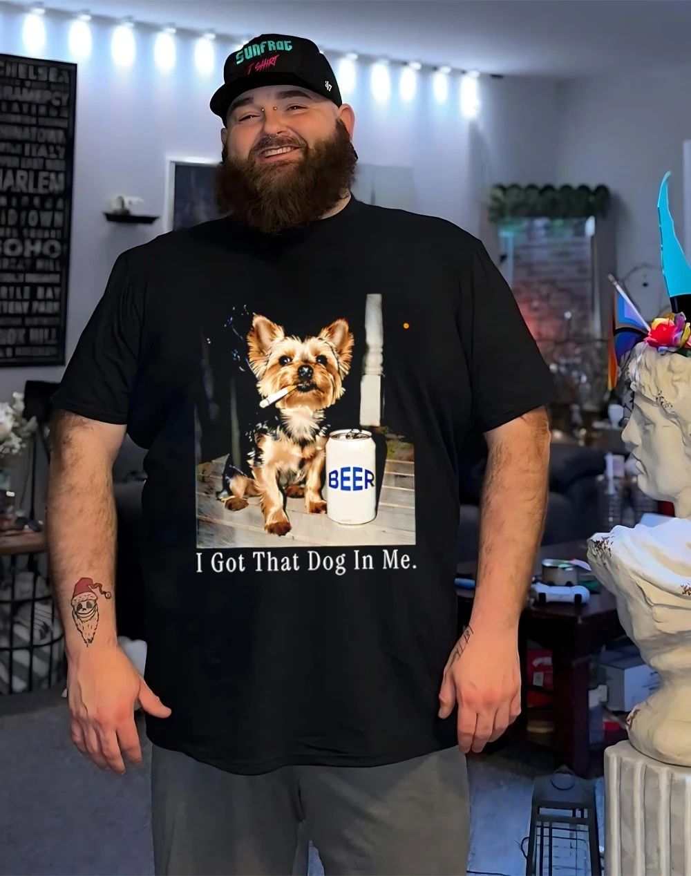 I got that dog in me funny yorkie smoking cigarette meme shirt