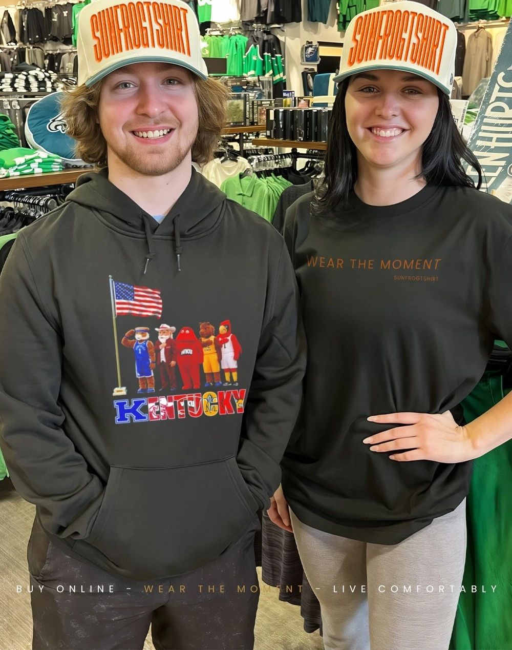 Kentucky sports mascot salute the flag shirt
