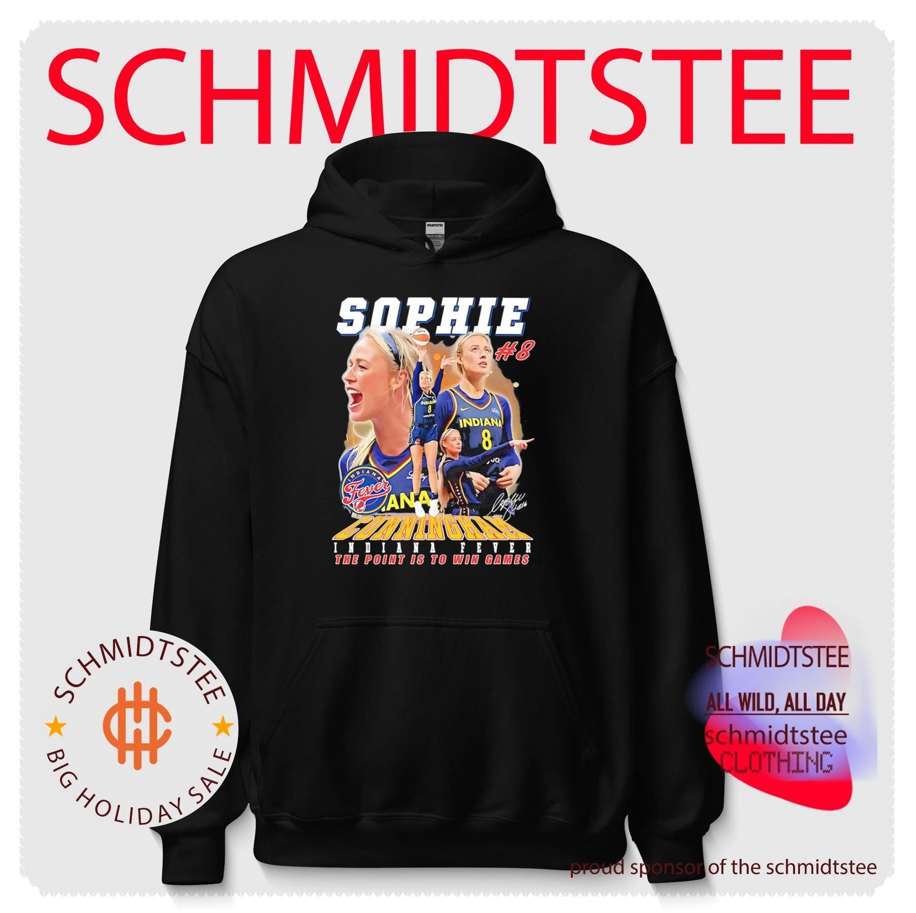 Indiana Fever Sophie Cunningham number 8 the point is to win games shirt