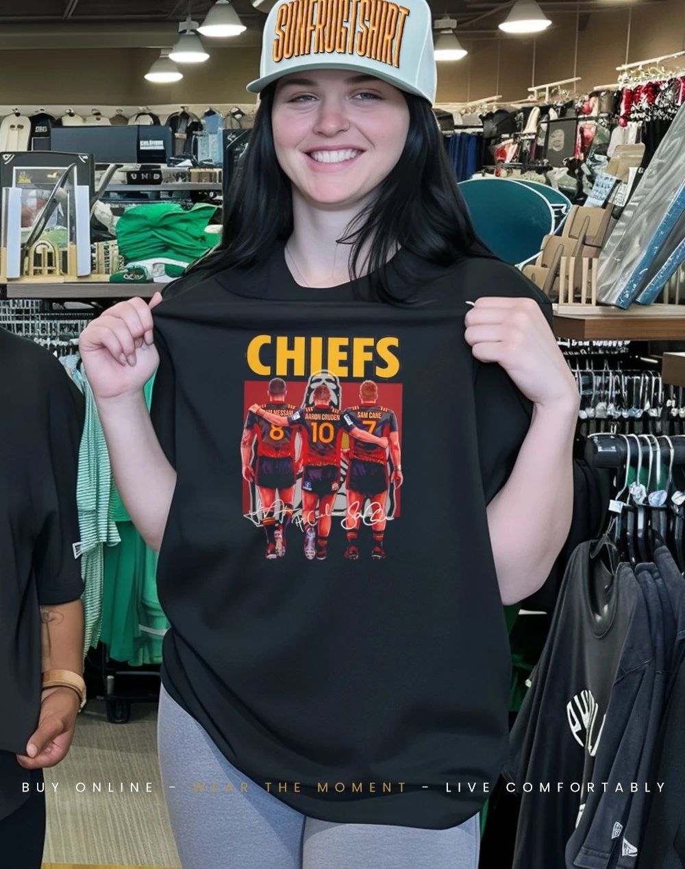 Chiefs Rugby Union players behind signatures shirt