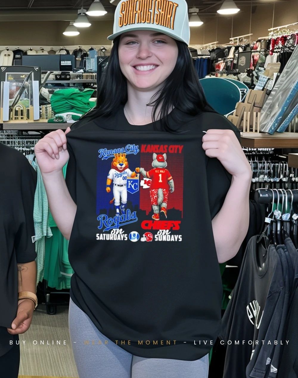 Kansas City Royals on saturdays vs Kansas City Chiefs on sundays city skyline shirt
