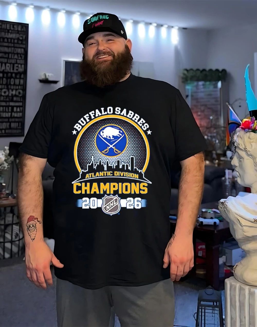Buffalo Sabres 2026 Atlantic Division Champions city skyline shirt