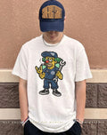Krusty the Clown Simpsons firefighter horns up shirt
