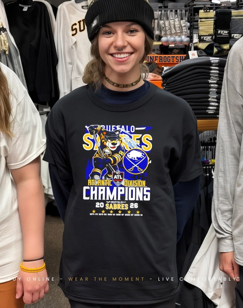 Buffalo Sabres 2026 Atlantic Division 7X Champions mascot shirt