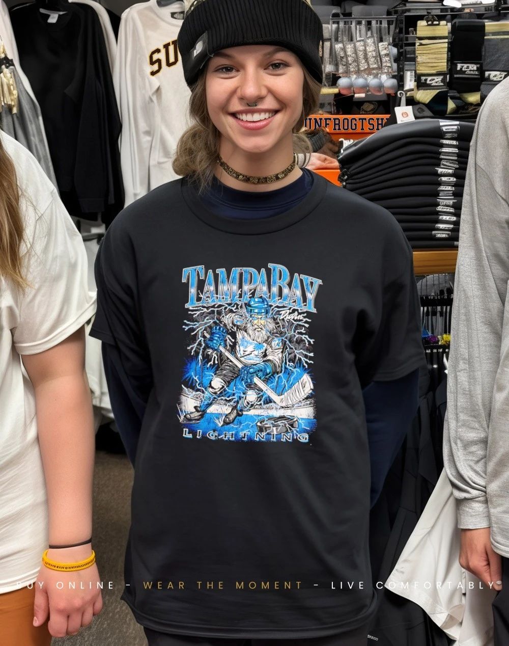 Duvin x Tampa Bay Lightning Zeus mascot graphic shirt