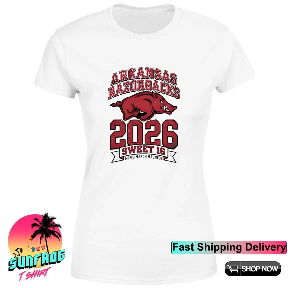 Arkansas Razorbacks Sweet 16 2026 Men’s March Madness logo shirt