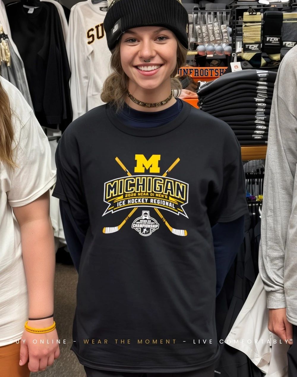 Michigan Wolverines 2026 NCAA DI Men’s Ice Hockey Regional logo shirt