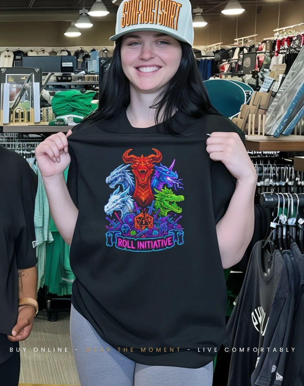 Roll Initiative Chromatic Dragons Neon shirt