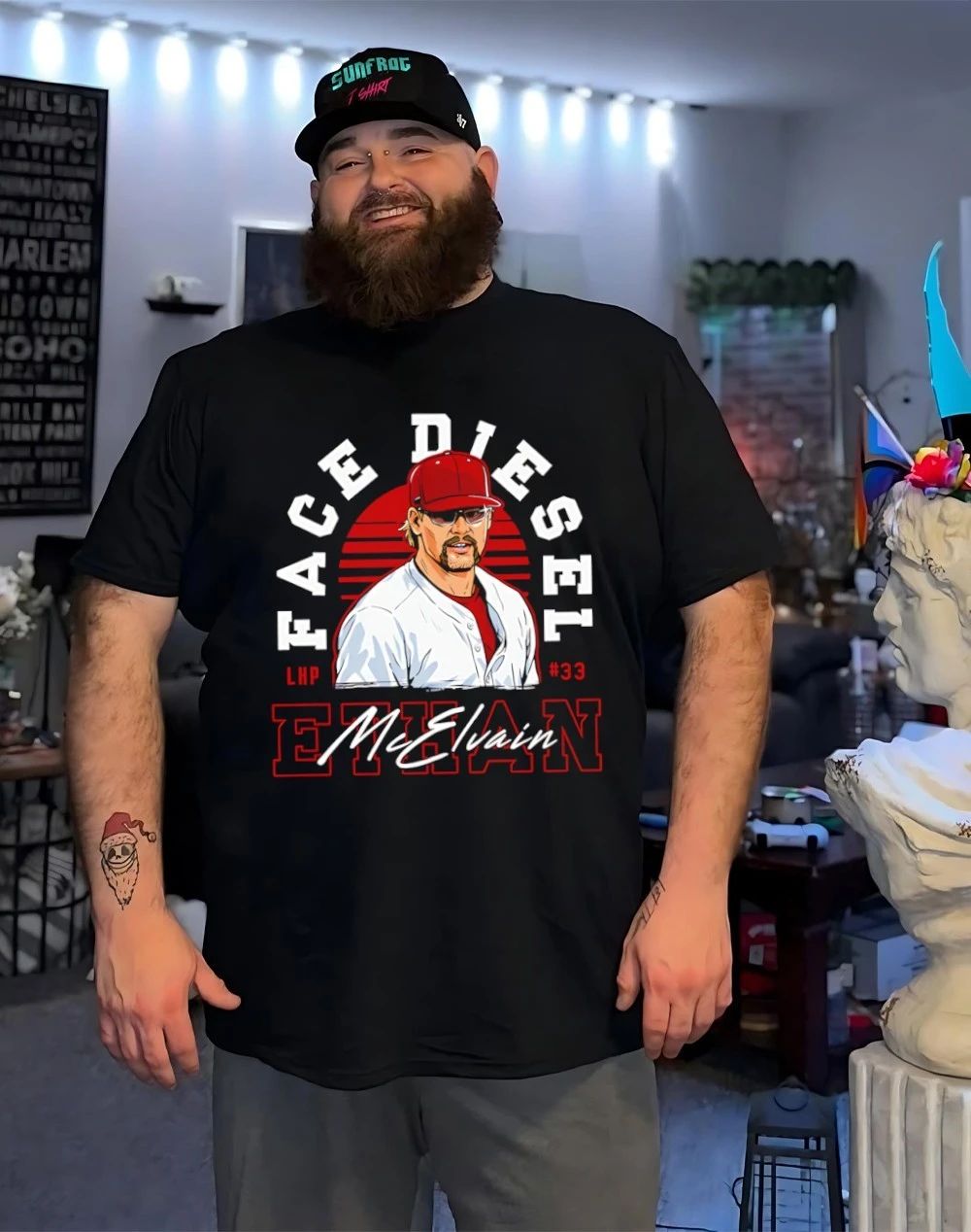 Ethan McElvain Arkansas Razorbacks College Face Diesel signature shirt