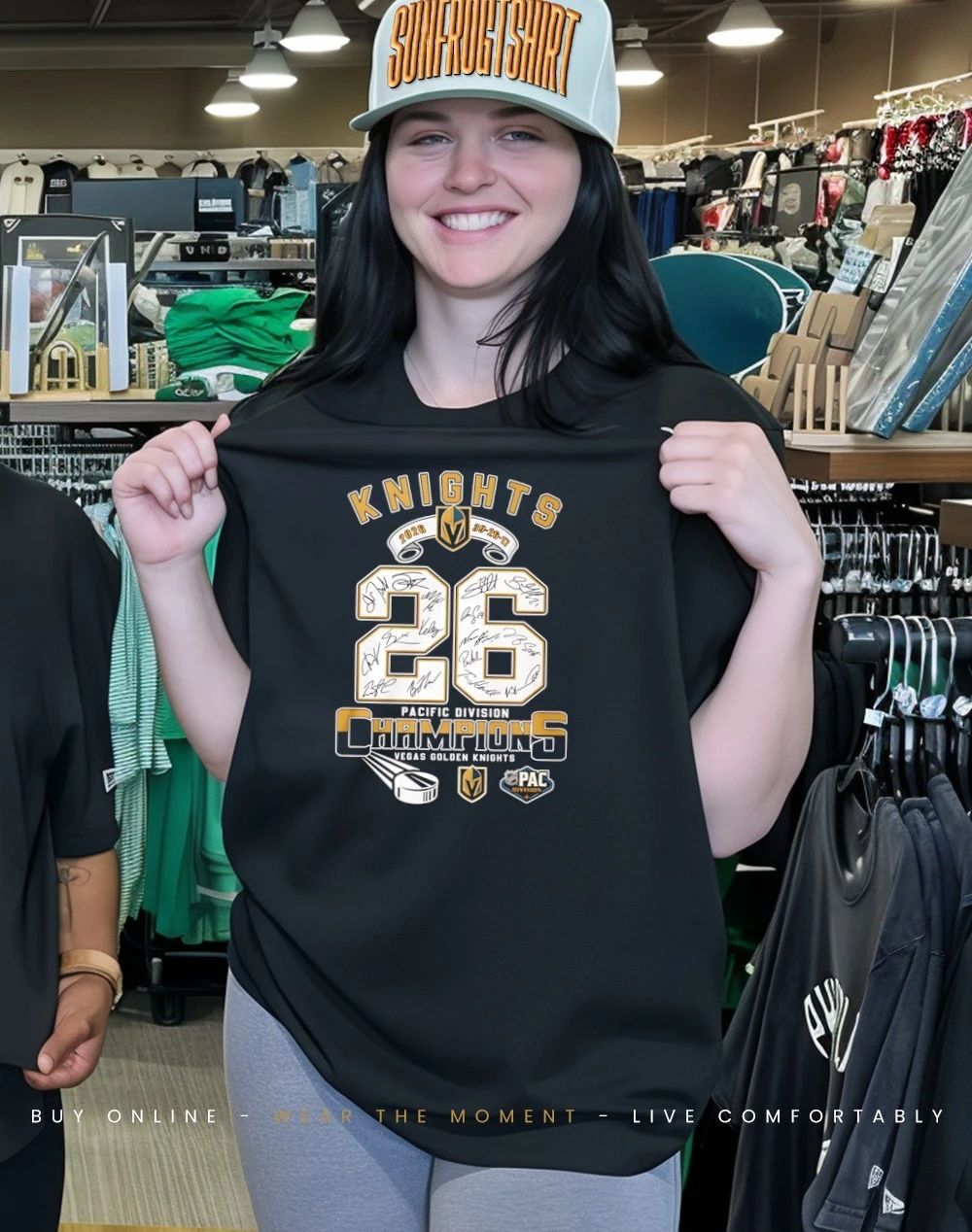 Golden Knights 2026 Pacific Division Champions 39-26-17 signatures shirt