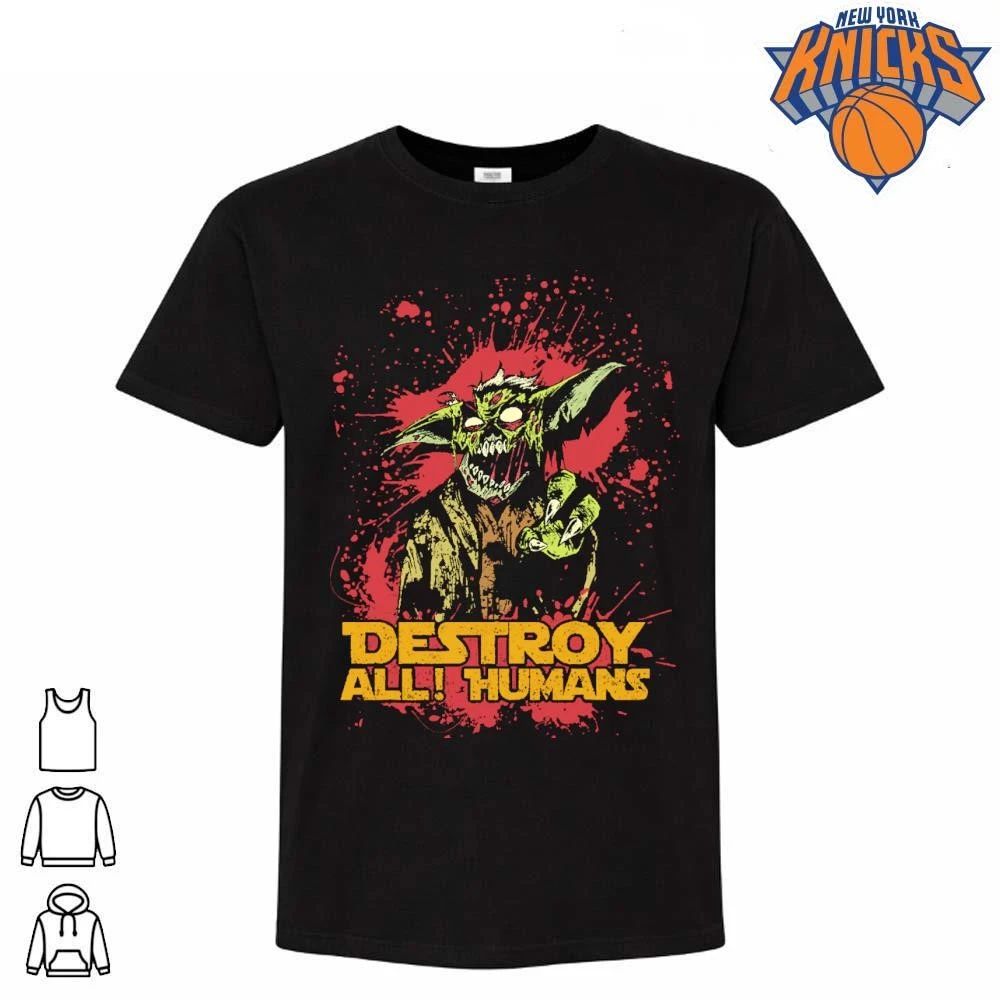 Destroy All Humans Scary Green Alien Goblin Sci Fi Horror Monster Shirt