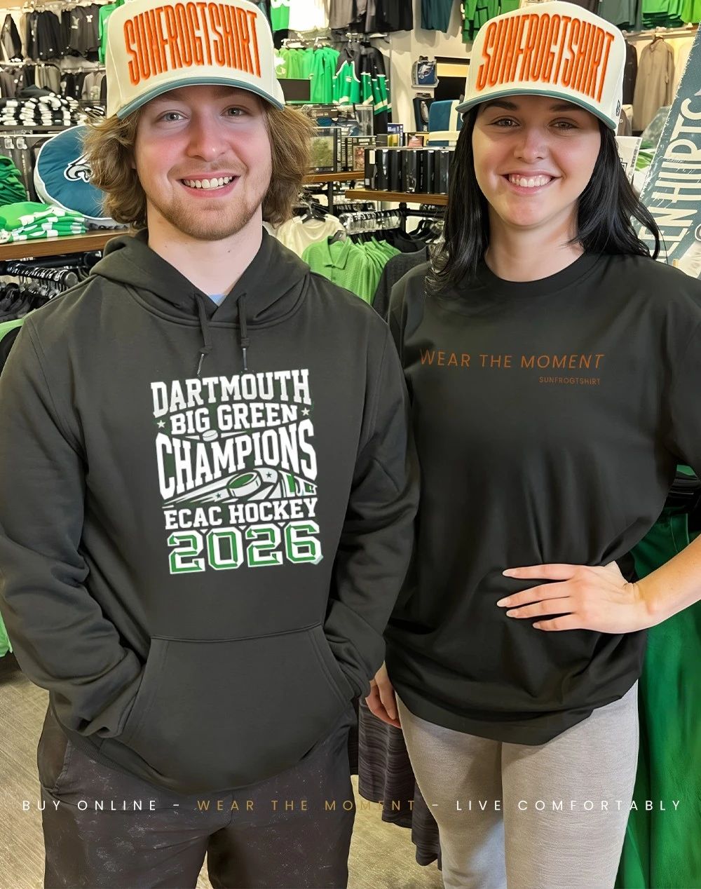 2026 Dartmouth Big Green ECAC Hockey Champions logo shirt