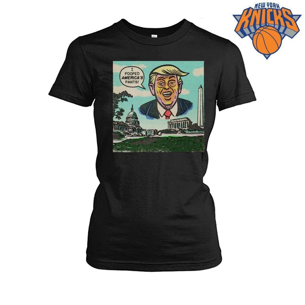 I Pooped Americas Pants Funny Vintage Comic Book Parody Anti Donald Trump Political Satire Shirt
