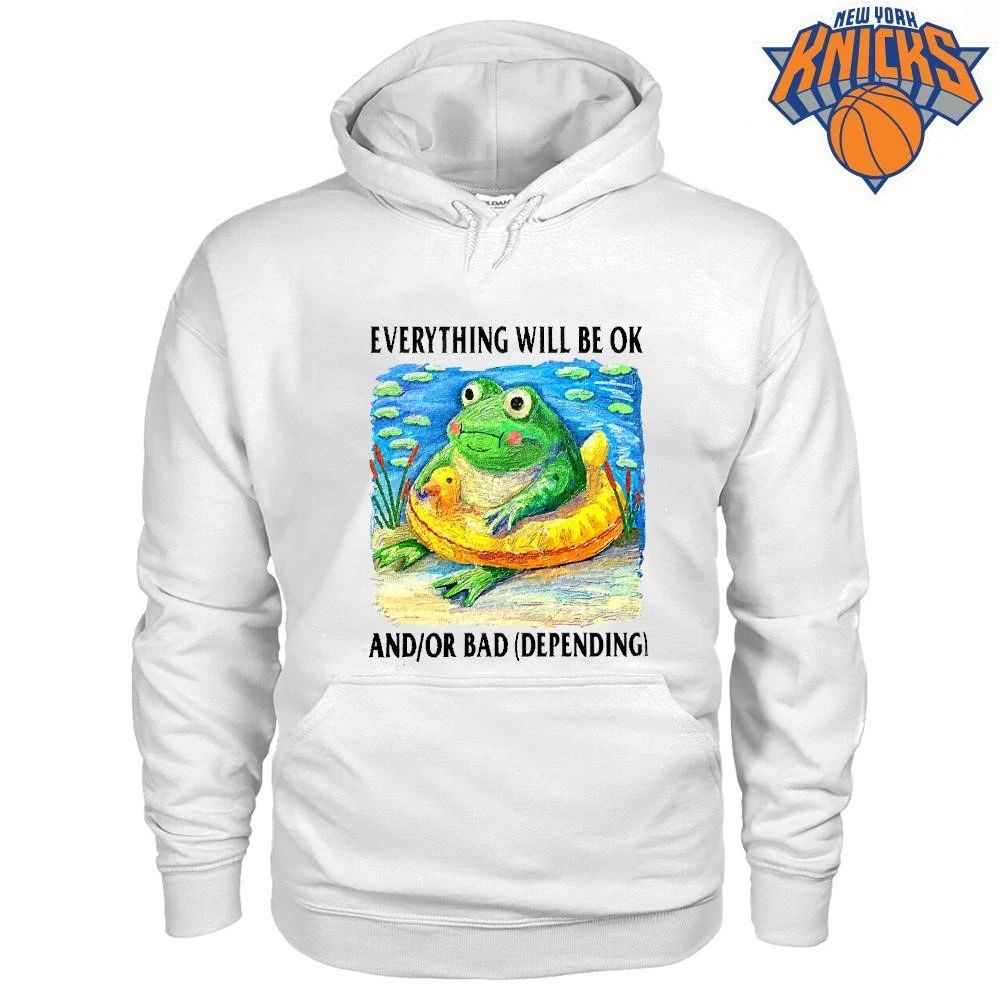 Funny Frog Everything Will Be OK And Or Bad Realistic Painting Art Vintage T Shirt