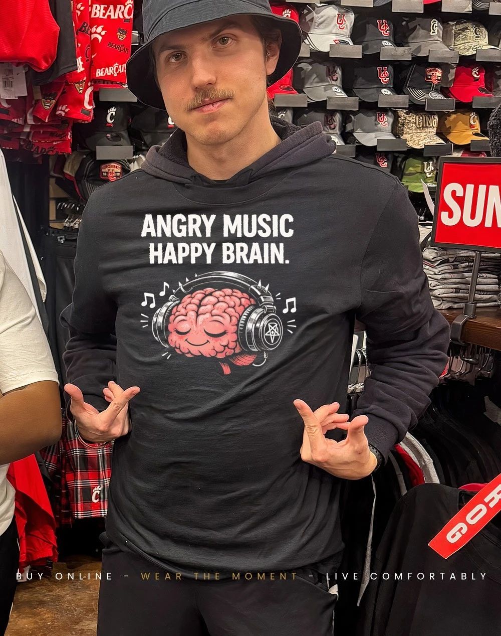 Angry music happy brain shirt