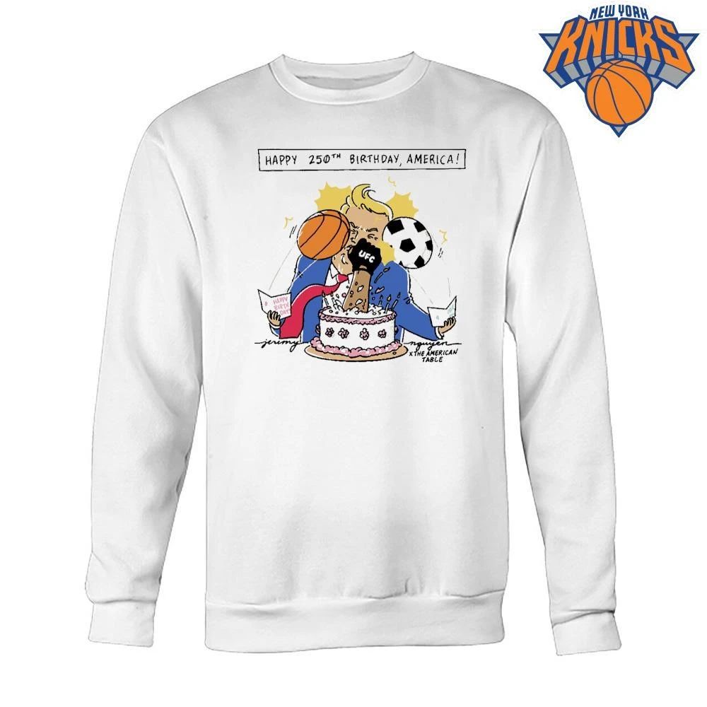 Happy 4th of July Donald Trump 250th Birthday America Basketball Soccer UFC Punch Cake shirt