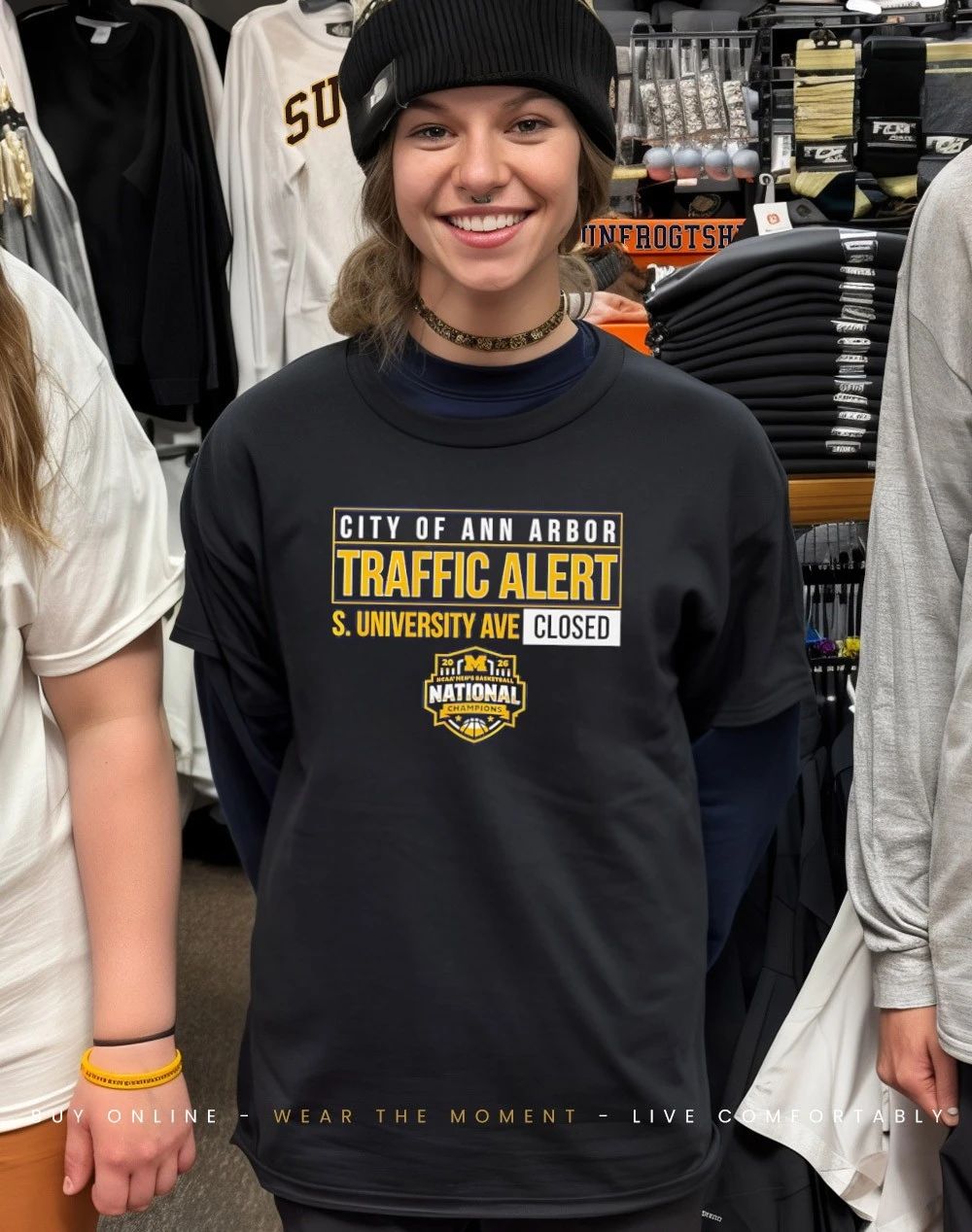 Michigan Wolverines 2026 National Champions City of ann arbor Traffic Alert S University Ave Closed shirt