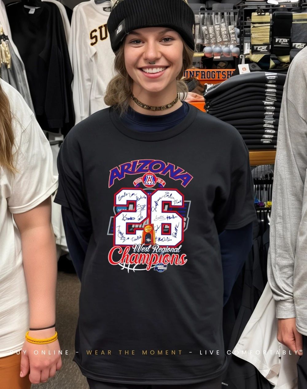 Arizona Wildcats 2026 West Regional Champions 36-2 score signatures shirt
