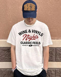 Wine and Vinyls nights classic feels routine off records on shirt