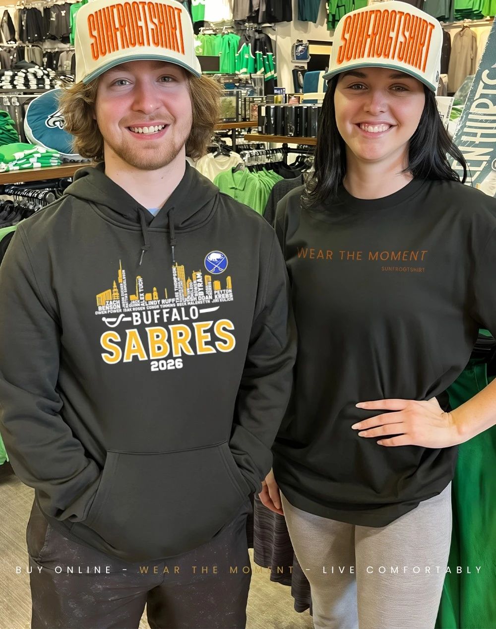 Buffalo Sabres 2026 players names city skyline shirt