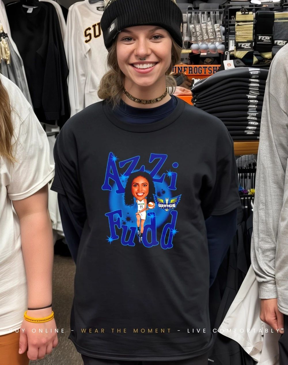 Azzi Fudd Dallas Wings Draft caricature shirt