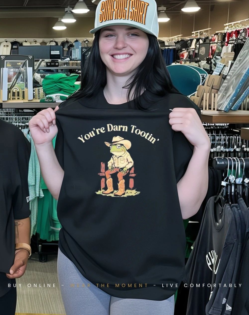 Sarcastic Western Humor Frog you’re darn tootin shirt