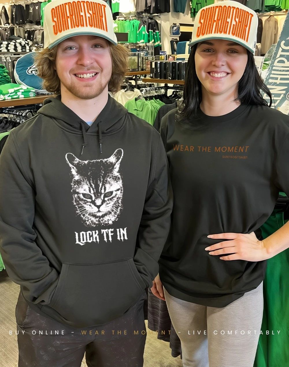 Cat serious lock TF in shirt