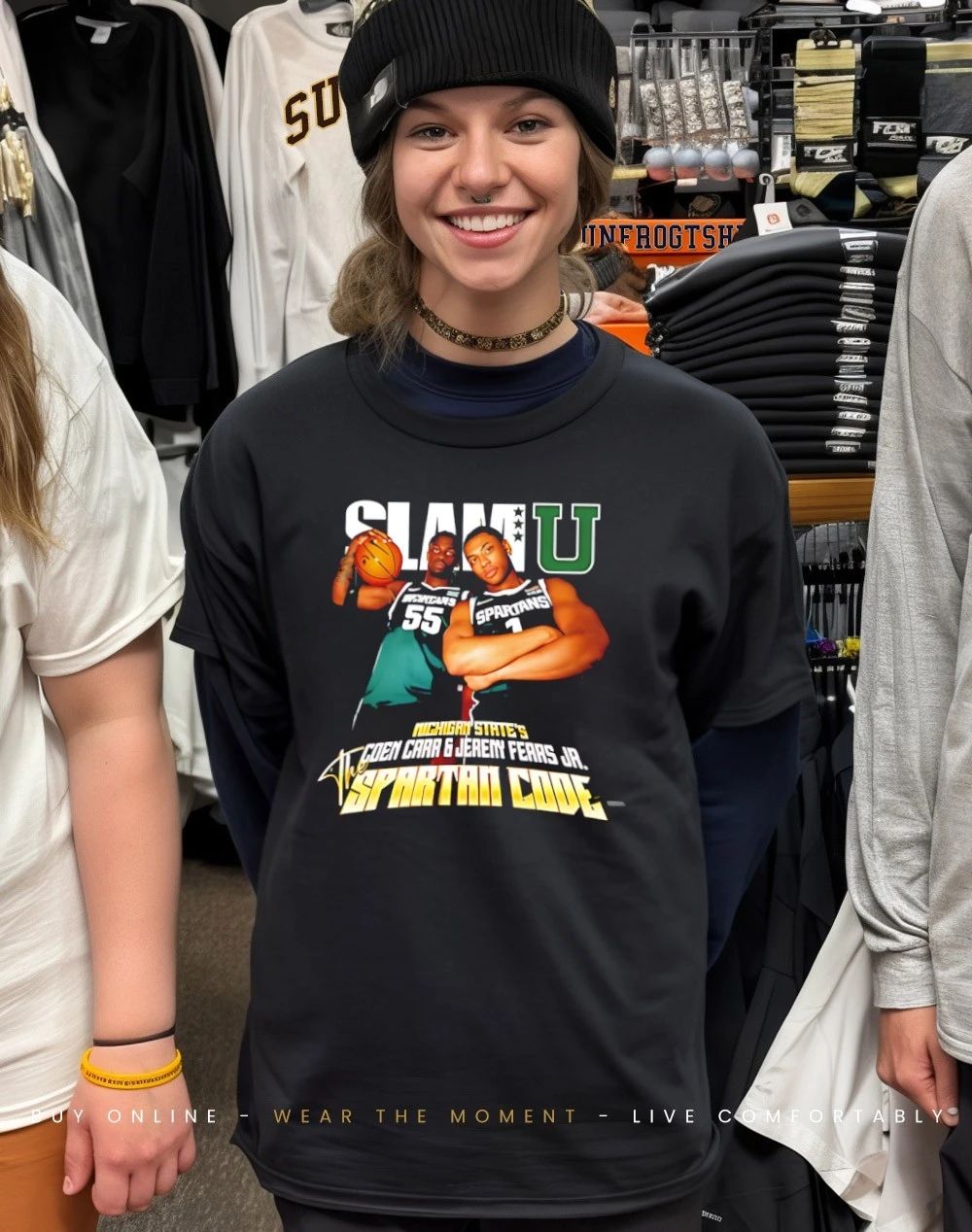 Coen Carr and Jeremy Fears Jr. Michigan State Spartans basketball SLAMU shirt