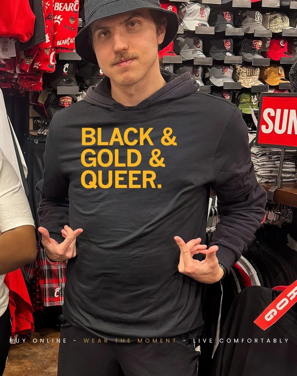 Black and gold and queer shirt