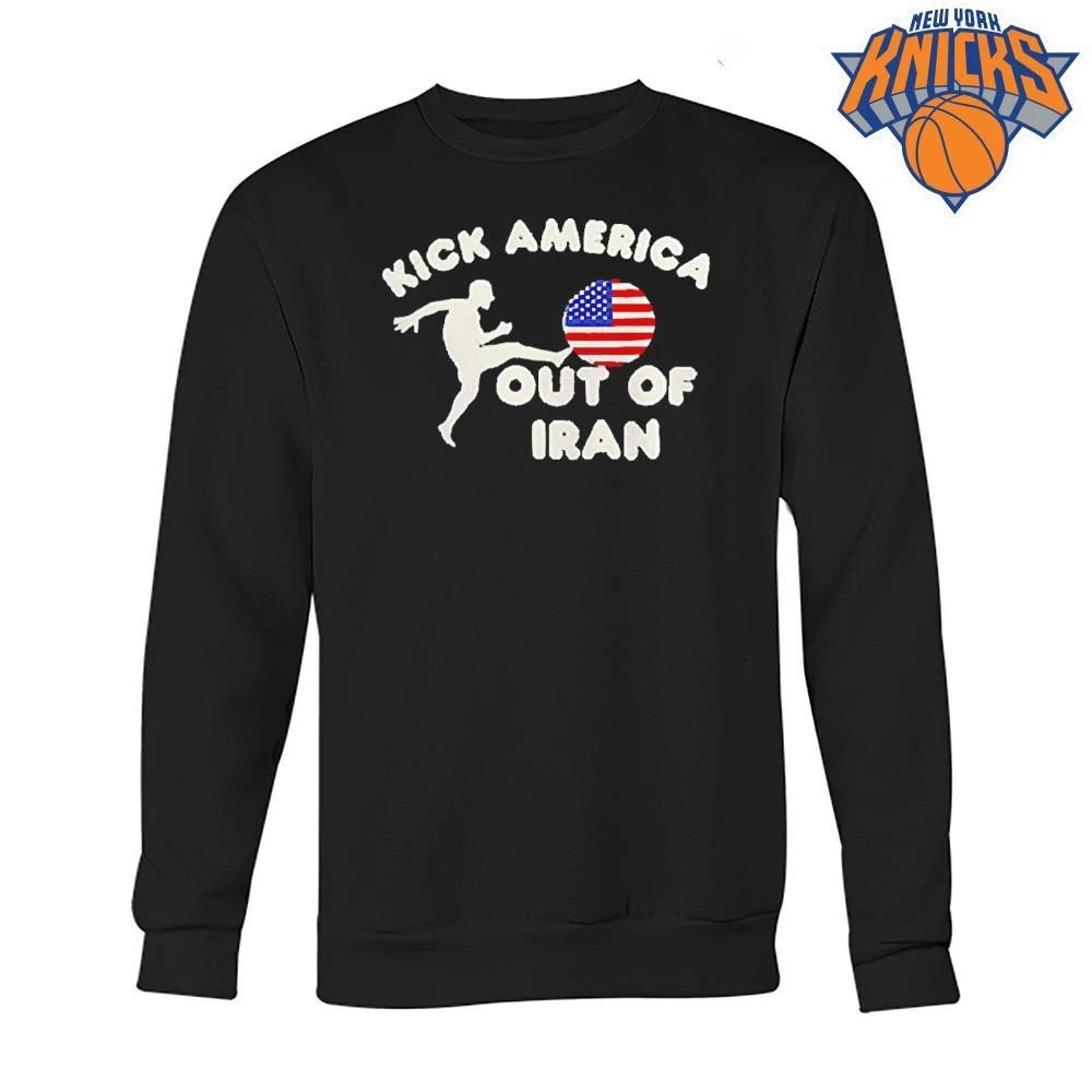 Vintage Retro Kick America Out Of Iran Football Soccer Political Graphic shirt