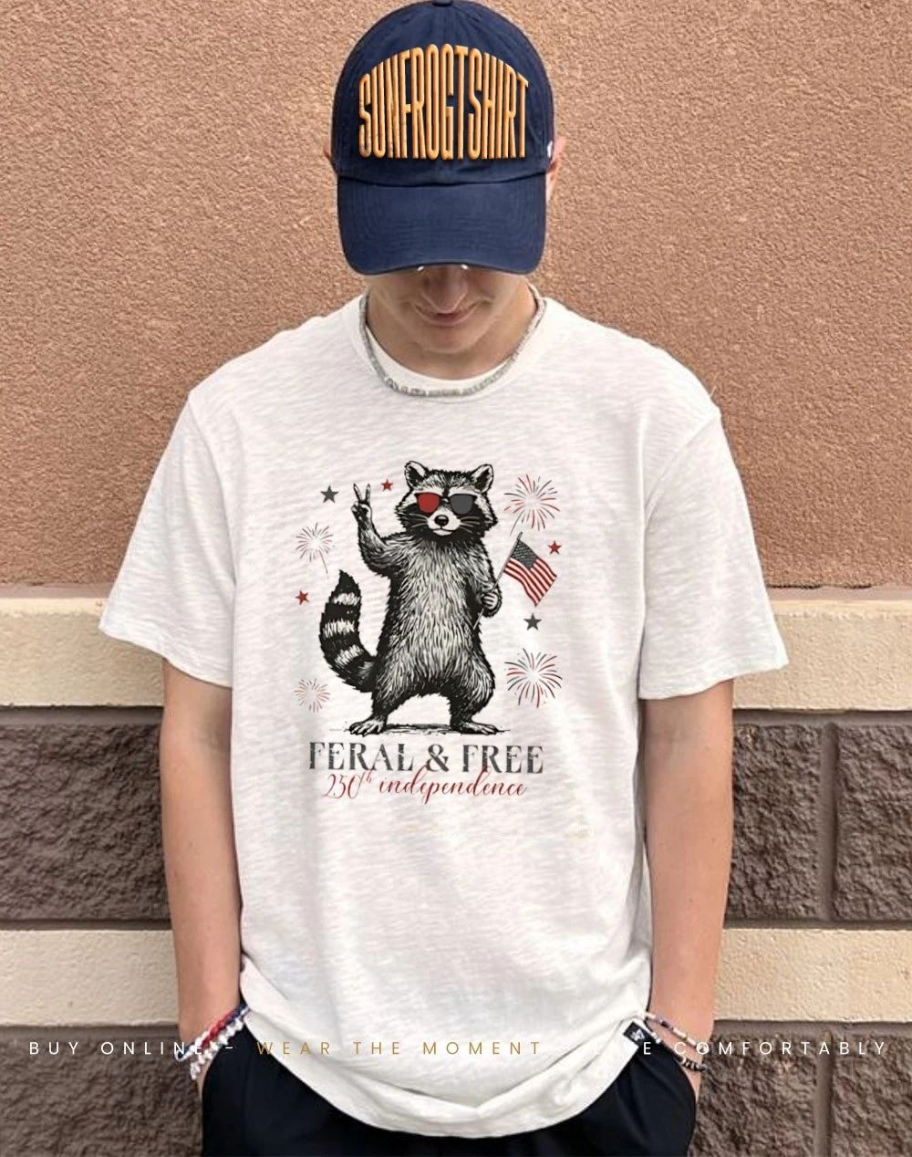 Raccoon Feral And Free America 250th Independence Shirt