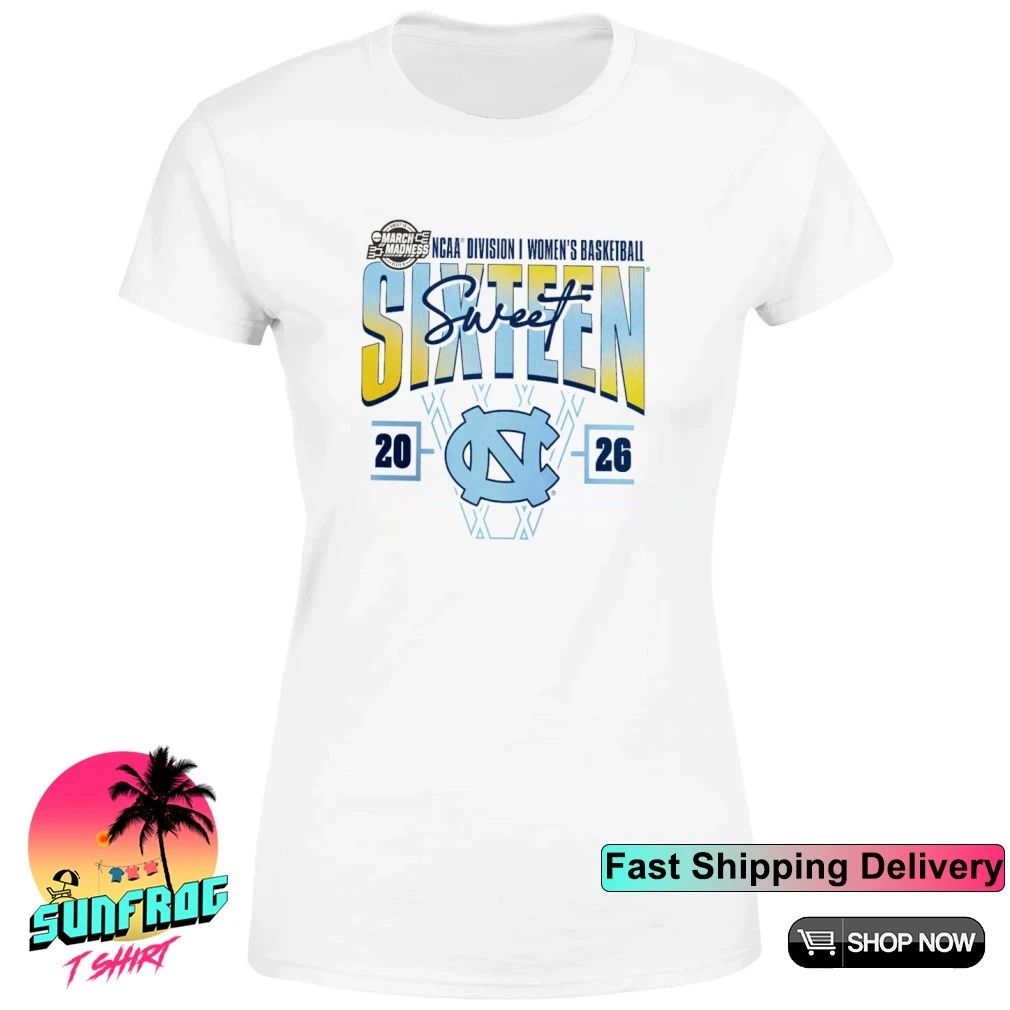 North Carolina Tar Heels 2026 NCAA Women’s Basketball Tournament March Madness Sweet 16 Court Shot shirt