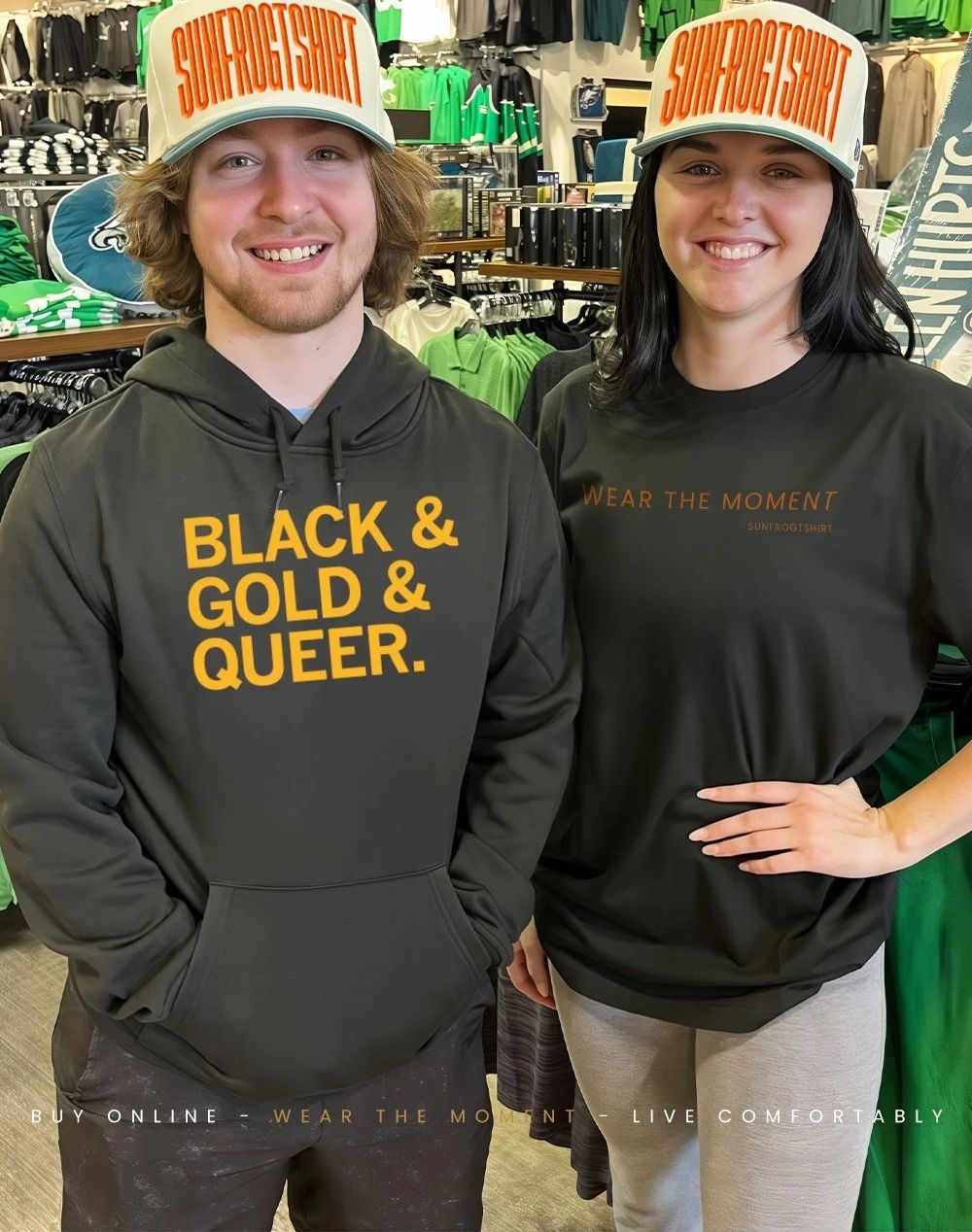 Black and gold and queer shirt