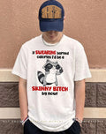 Raccoon middle finger if swearing burned calories I’d be a skinny bitch shirt