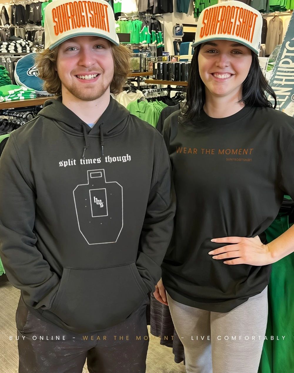 Split times though shirt