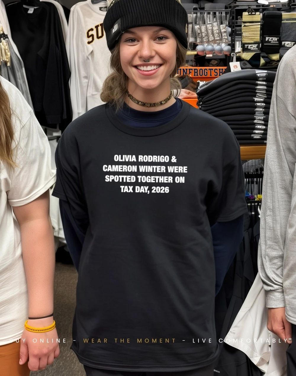 Olivia and Cameron Winter Were Spotted Together on Tax Day 2026 shirt