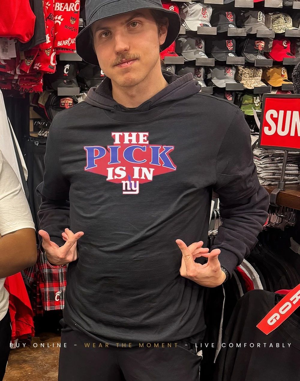 New York Giants The Pick Is In logo shirt