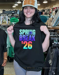 Spring Break ’26 sunset graphic shirt