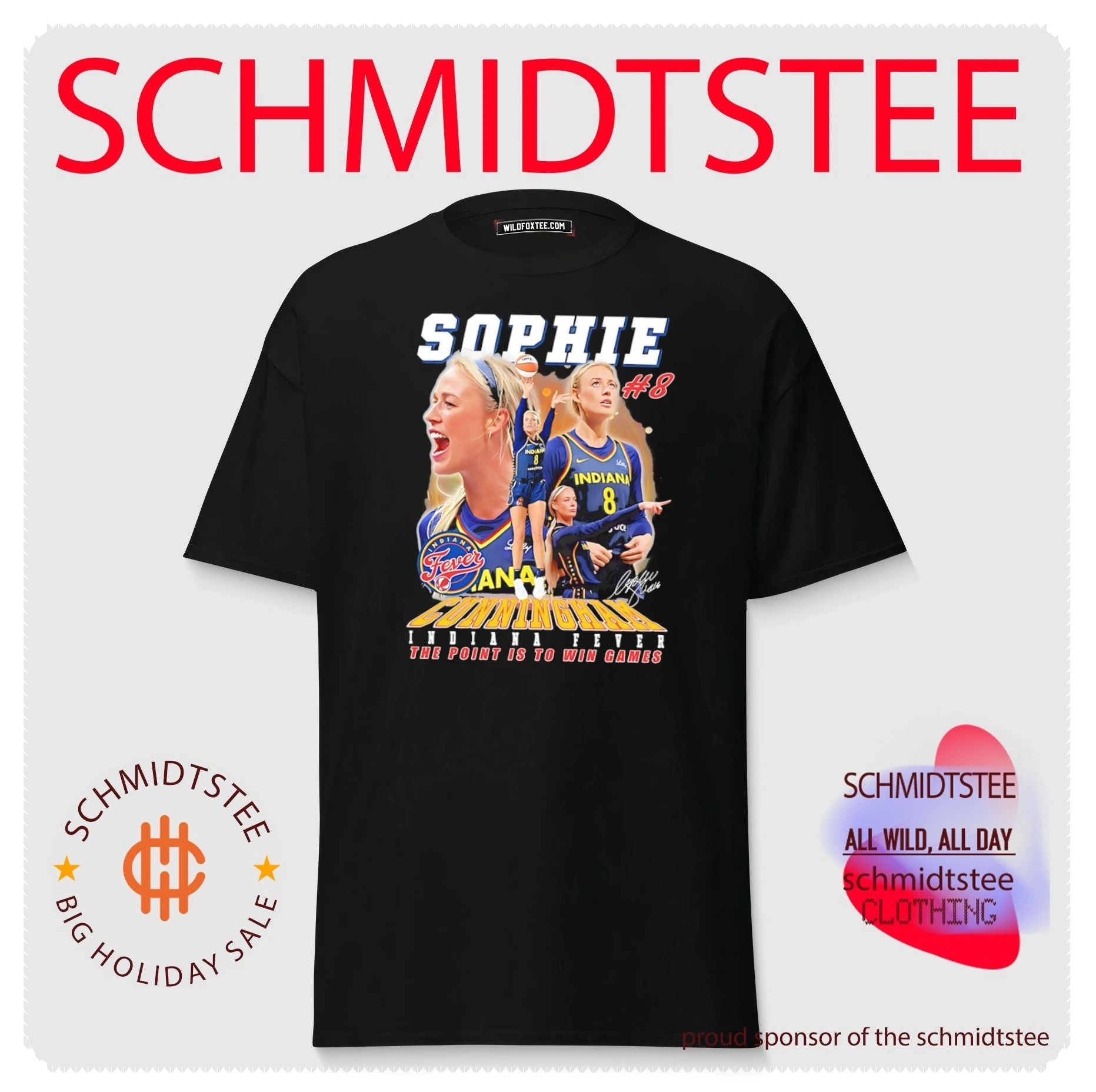 Indiana Fever Sophie Cunningham number 8 the point is to win games shirt