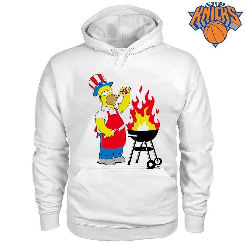 Homer Simpson Patriotic Uncle Sam BBQ Grilling Fourth Of July Shirt