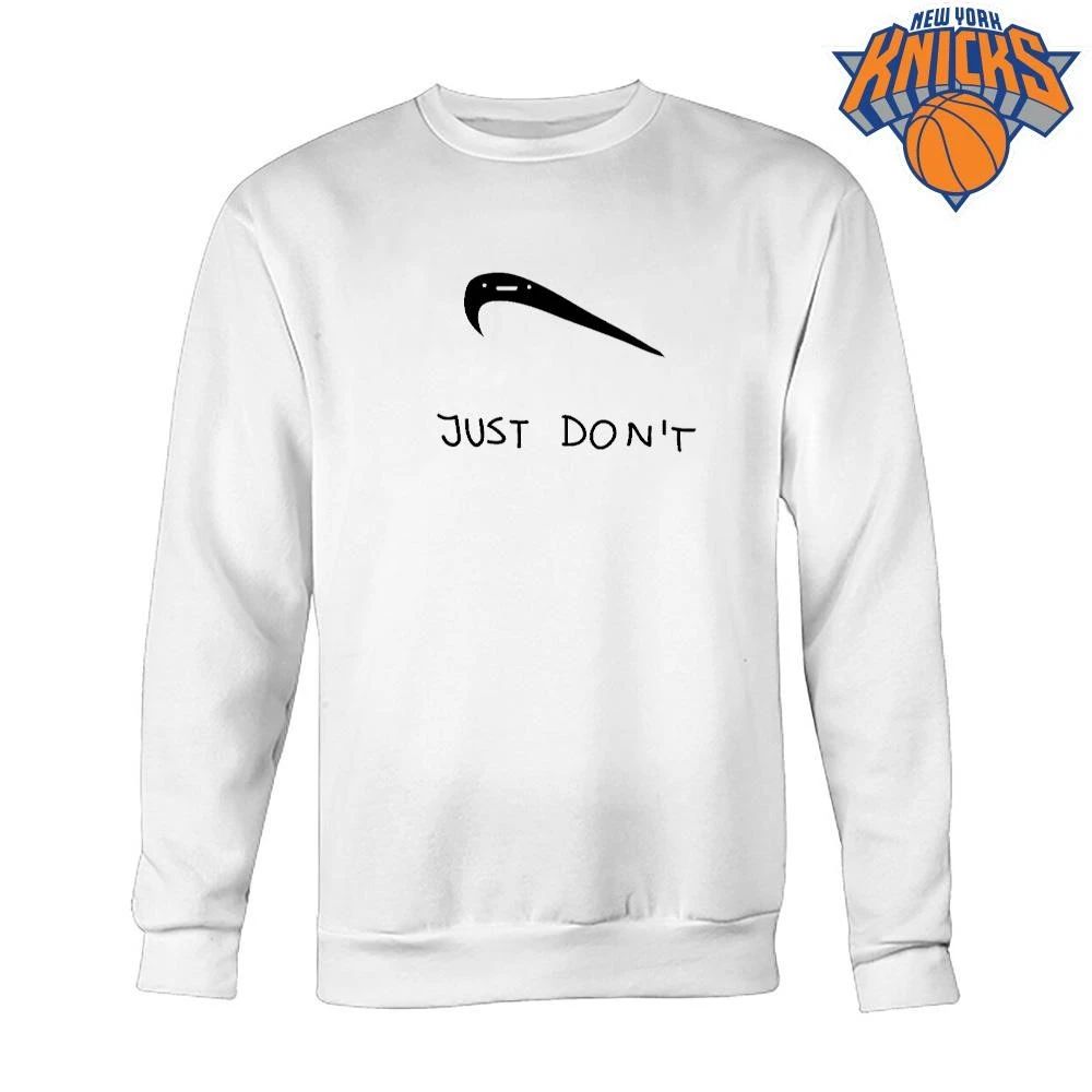Funny Just Don’t Parody Swoosh Distressed Graphic T Shirt