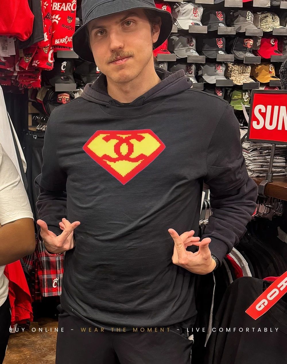 Milly Alcock Superman logo shirt
